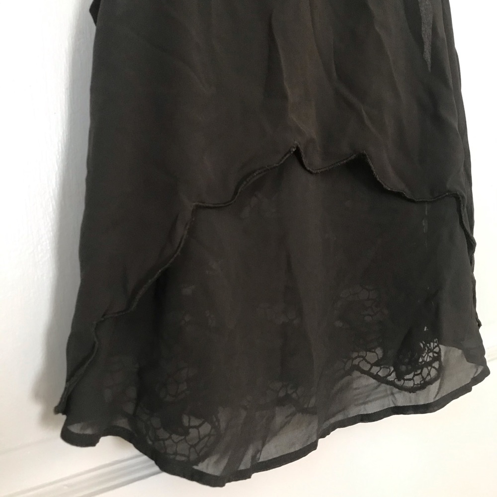 ASTR forest green crochet trim sheer overlay top - Picture 6 of 11